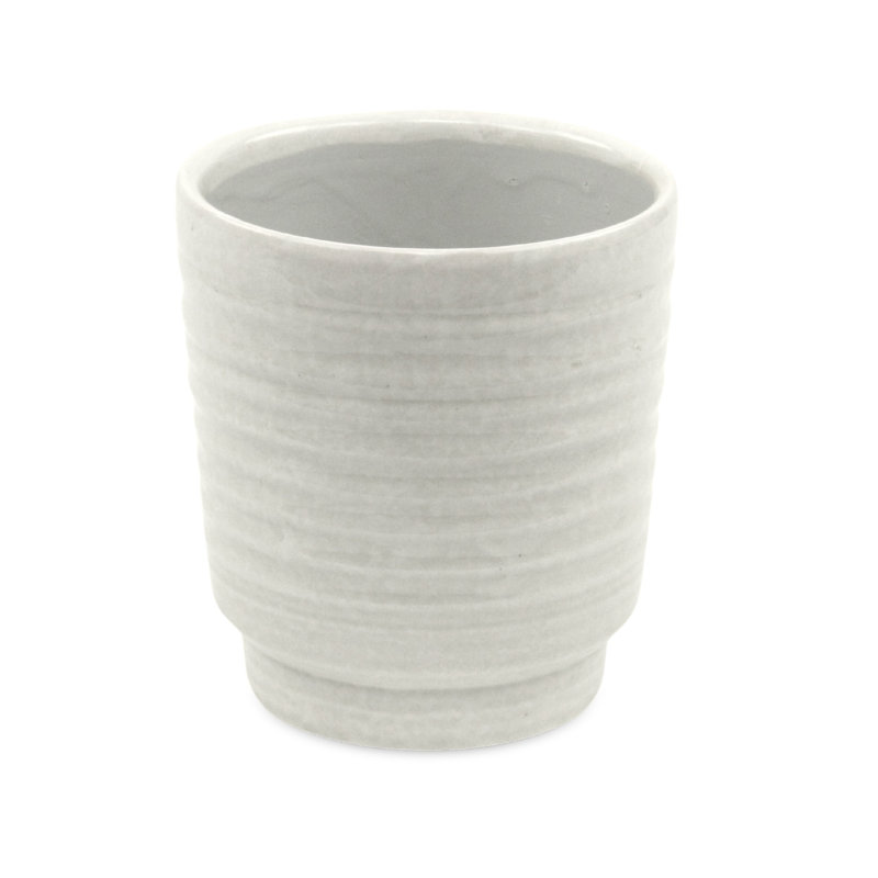 Mosley Handmade Ceramic Pot Planter, 5.5" H x 5" W x 5" D, White