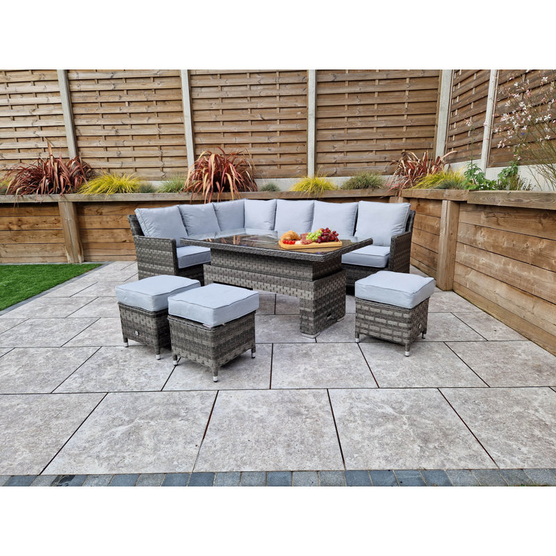 Laeton Wicker Patio Sectional with Cushions