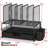 Houseware Mesh Desk Organizer With Sliding Drawer, Double Tray And 5 Upright Sections, Black