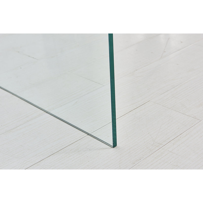Table de bout transparente, table d'appoint en verre trempé transparent trempé