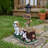 Sitting Dog Solar Lantern Planter Statue