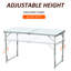 Table de camping pliante réglable en hauteur 47 po - Léger, portable, pour le garage, pique-nique, léger portable réglable, espaces intérieurs
