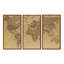 Ancienne carte du monde III - cadre flottant de 3 pièces, impression sur toile-1957137434-1984277927