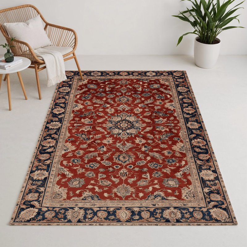 Tapis d'intérieur et d'extérieur brun Persian, Rectangle 5 pi x 7 pi