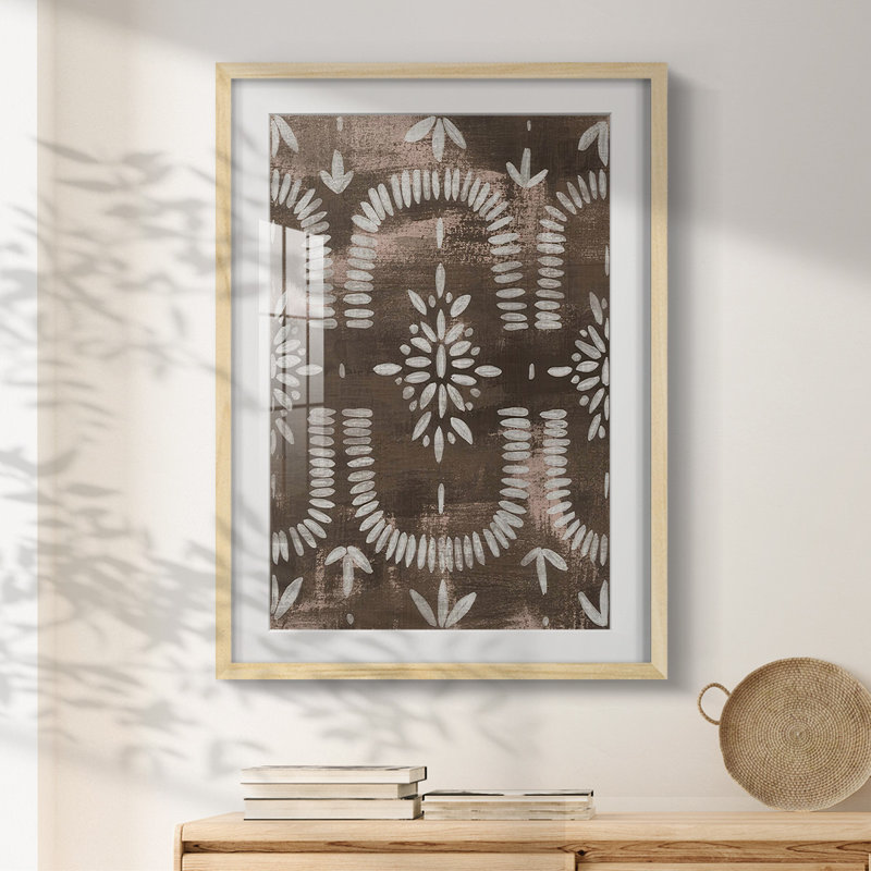 Espresso Batik I - impression encadrée, Naturel, H 28,5 po x l 20,5 po
