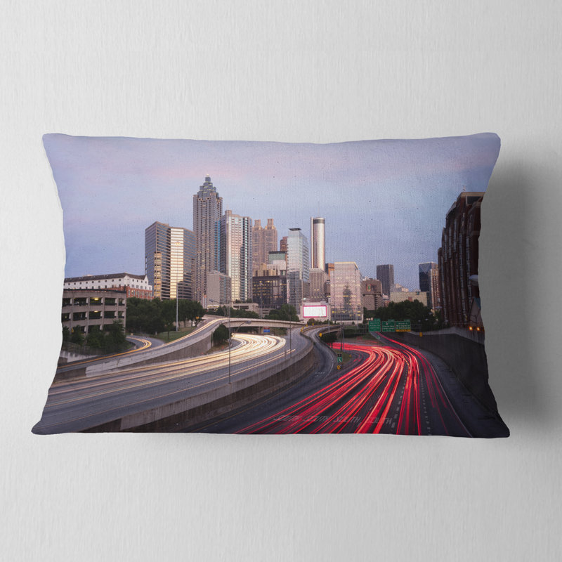 Coussin lombaire d'Atlanta, Géorgie, Rectangle 12" x 20"