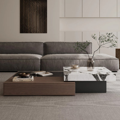 Minimalism Coffee Table Set with Storage Drawer