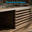Rico 47.2" Mid-Century Coffee Table with Carved Cabinet and Open Shelf