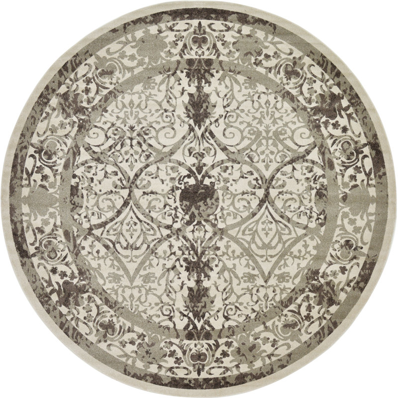 Ade Floral Indoor Rug, Round 6'1"