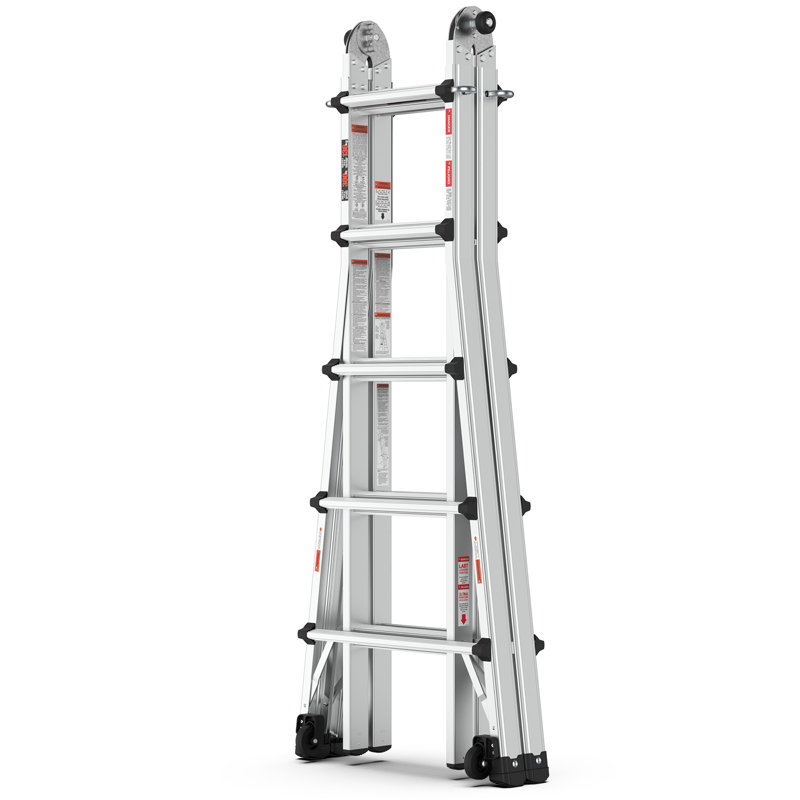 Échelle en aluminium multi-positions avec roues, poids de 300 lb