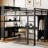 Full Size Metal Loft Bed With Wardrobe And Desk, Black, Storage For Teens Adults Black Size,-50488085-50488084