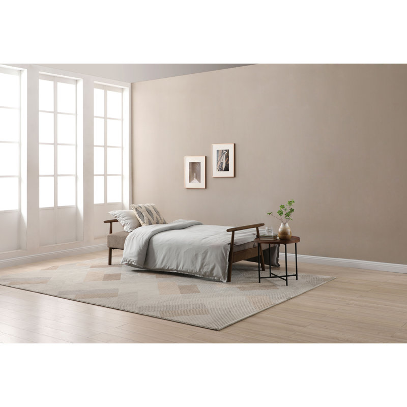 Roger 3 Seater Twill Textured Weave Sofa Bed, Brown