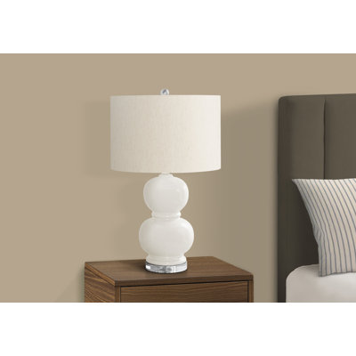 25" Table Lamp in Ceramic Cream