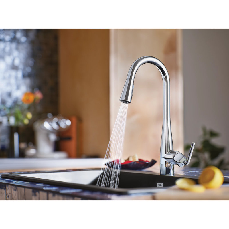 Crisan Single Handle Pulldown Kitchen Faucet in Chrome, Chrome