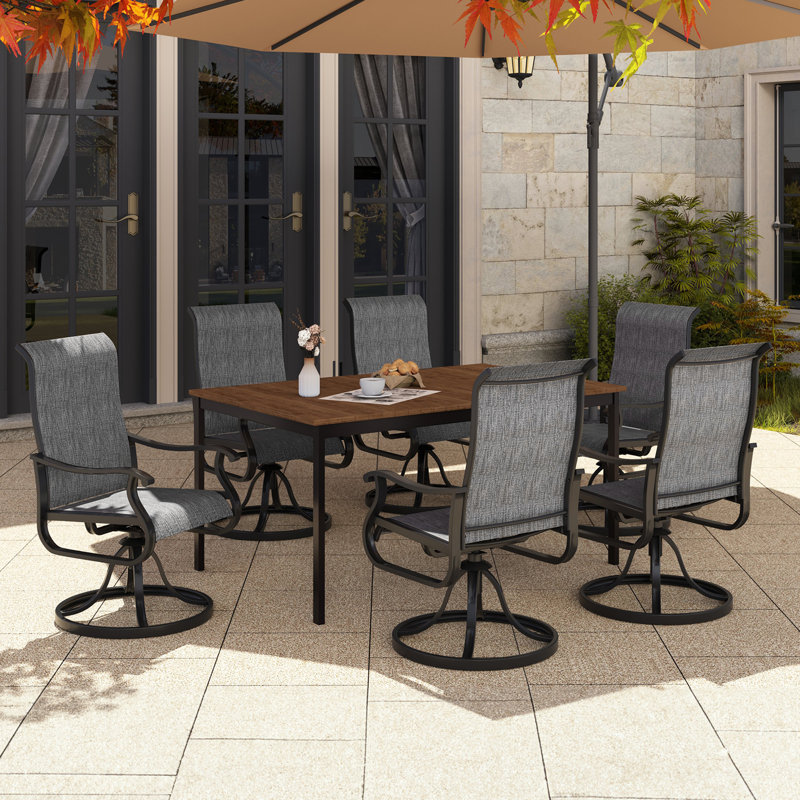 Ensemble de 6 chaises de patio Ashalyn, Gris