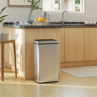 Stainless Steel Motion Sensor, Manual Lift Kitchen Trash Can