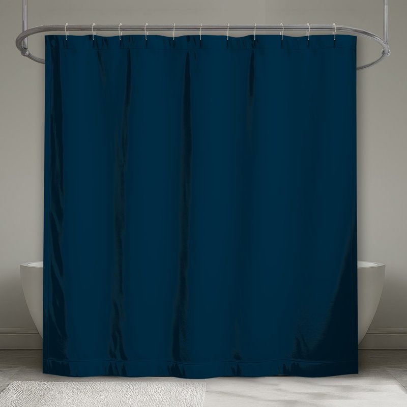 Solid Teal Background Shower Curtains Extra Long, 70in W x 72in H