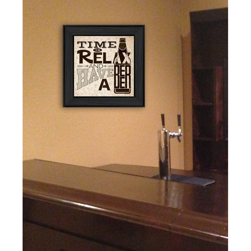 Beertime To Relax, impression murale encadrée noire