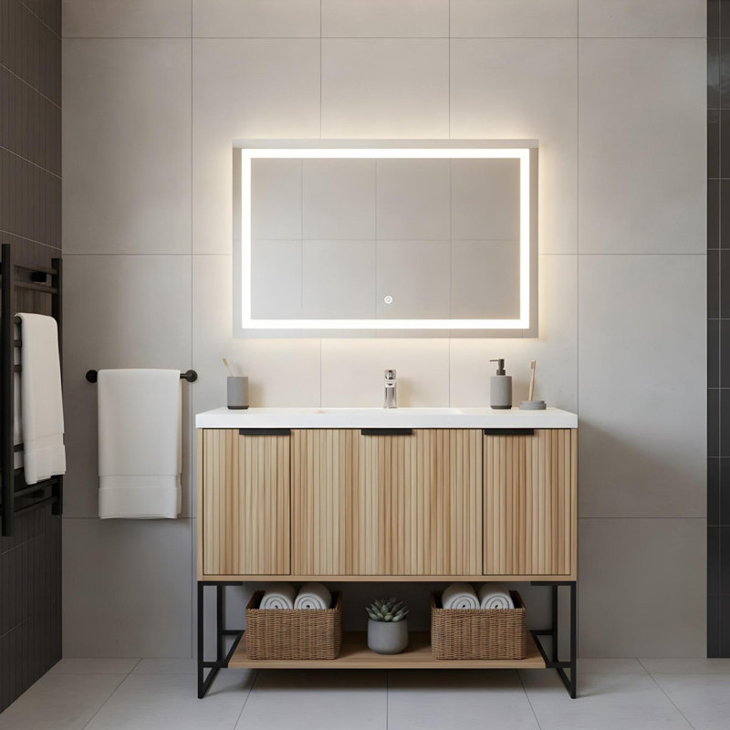 48"Modern Freestanding Bathroom Vanity With Resin Basin
