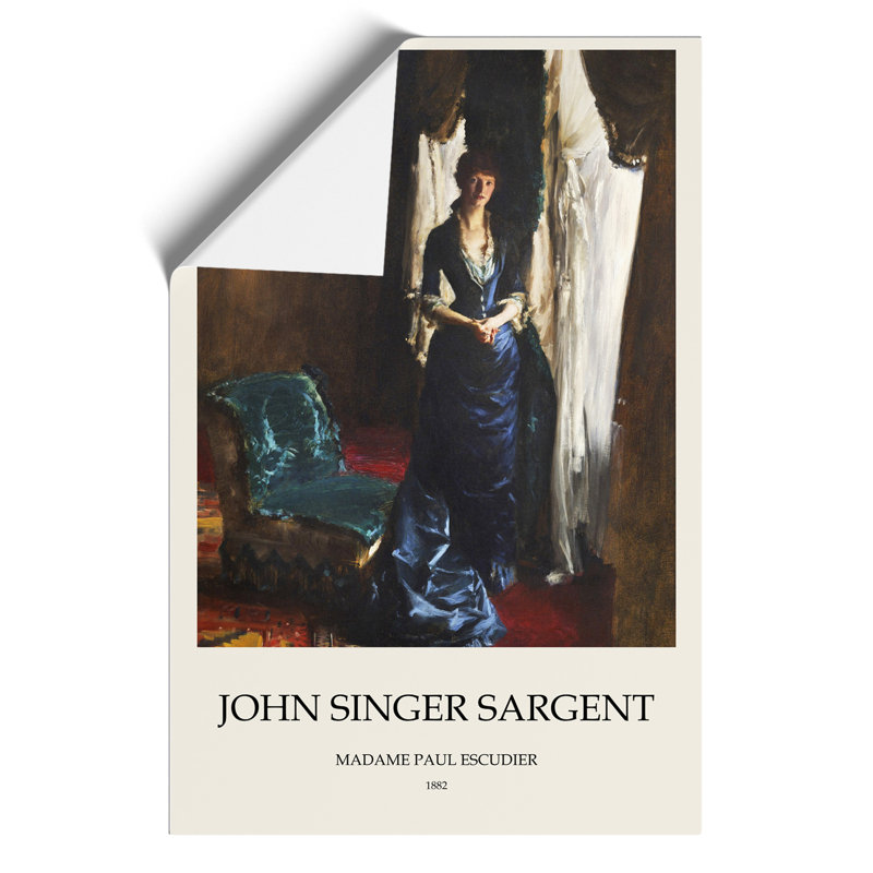 Madame Paul Escudier by John Singer Sargent - No Frame Print, 59cm H x 42cm W x 0.1cm D