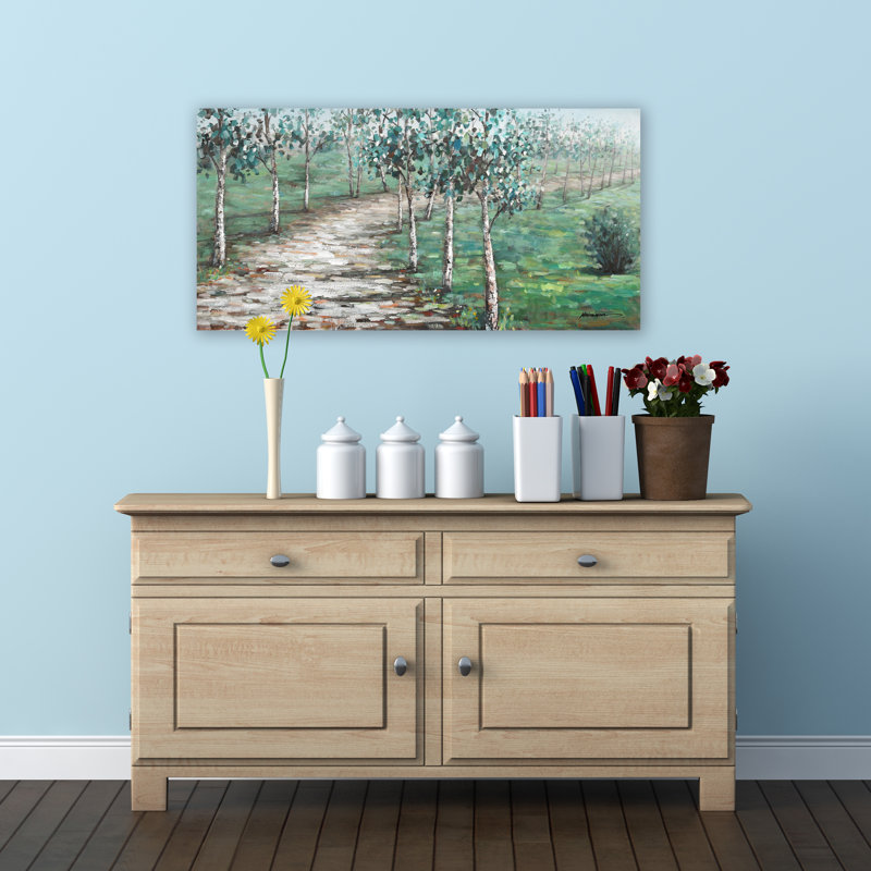 Forêt - reproduction d'art sur toile tendue, H 24 po x l 48 po x 1,5 po