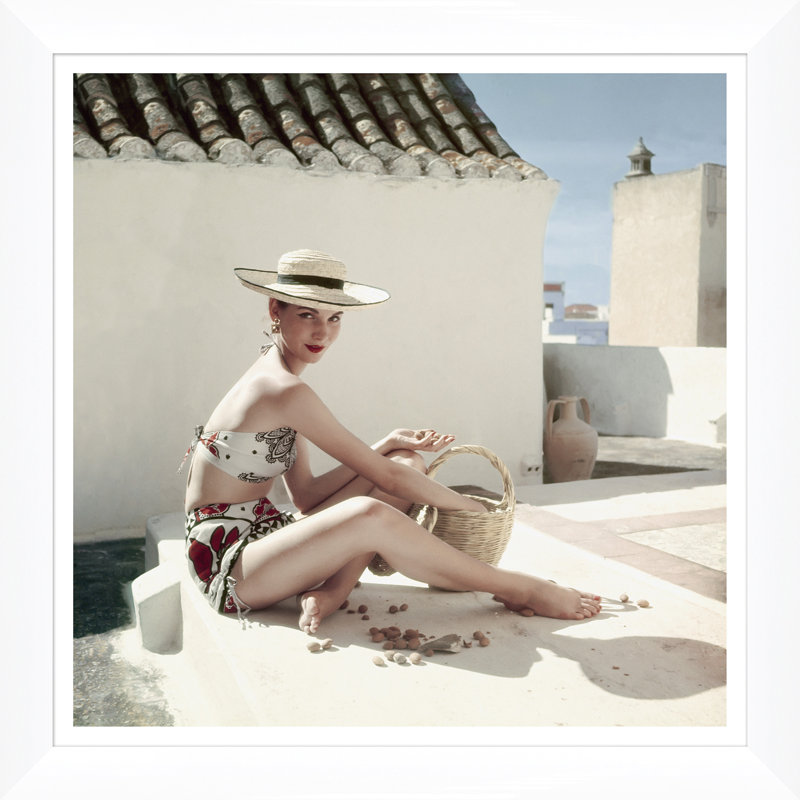 Vogue Magazine, "Model Wearing A Calypso Patterned Bikini," Henry Clarke, June 1, 1952 Print by Henry Clarke, 30" H x 30" W
