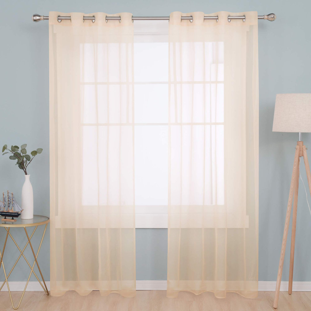 Doveton Window Treatment Net Curtains Semi Transparent Sheer Window Voile Curtains