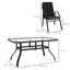 Outsunny 7 Pieces Garden Dining Set Outdoor Square Dining Table Black