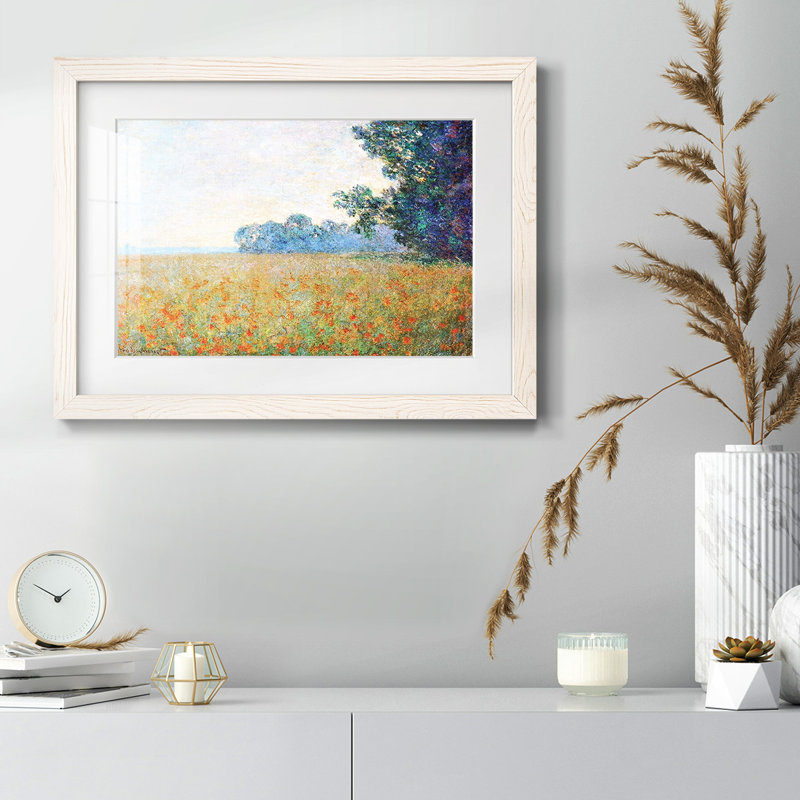 Oat and Poppy Field, 1890, reproduction d'art encadrée, Blanc, H 18 po x l 26 po