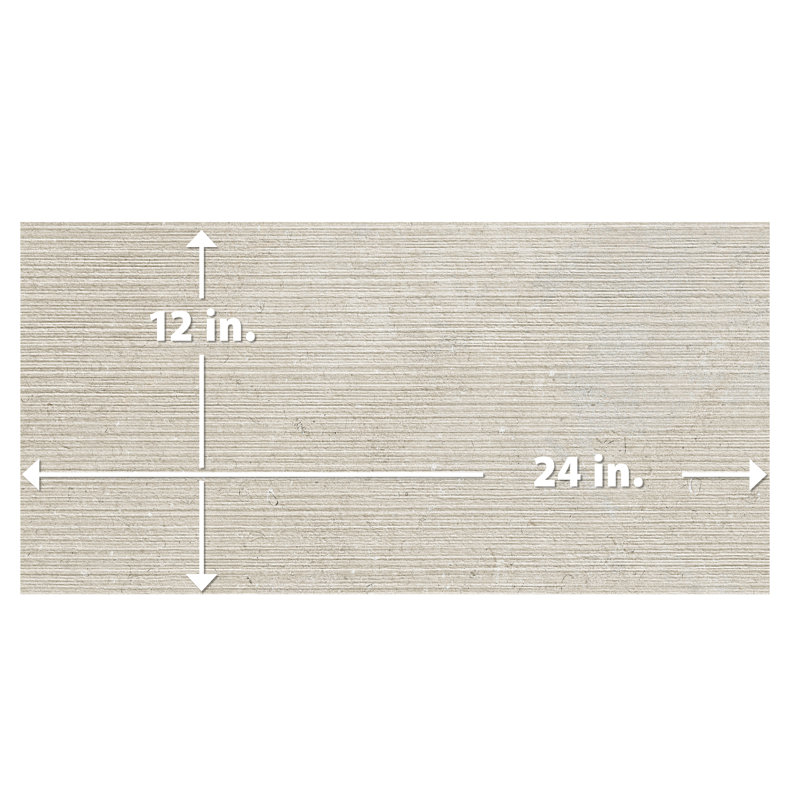 Carrelage mural en porcelaine Sensa Stripes 11-3/4 po x 23-1/2 po, Light Grey