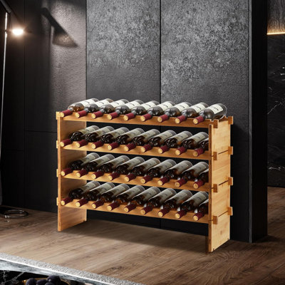 Open Shelving Wine Bottle Rack Brown