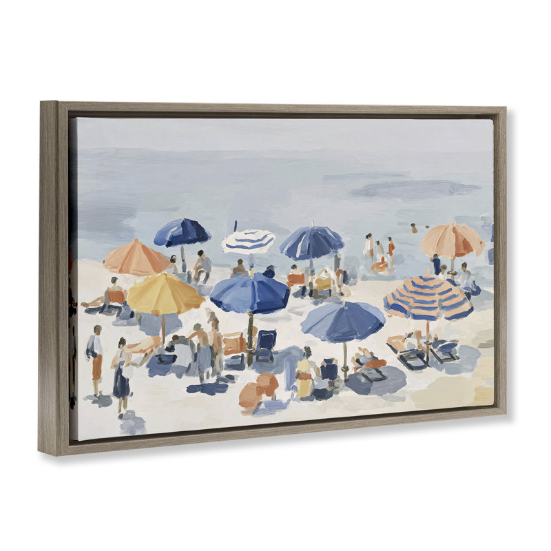 Cadre flottant Summer Fun Beach, par Jacky Ngan, H 17 po x l 25 po, Montalcino orme flottant encadré
