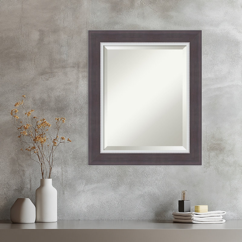 Miroir mural Ellie, 25,5 po x 21,5 po, Brun ; Argenté