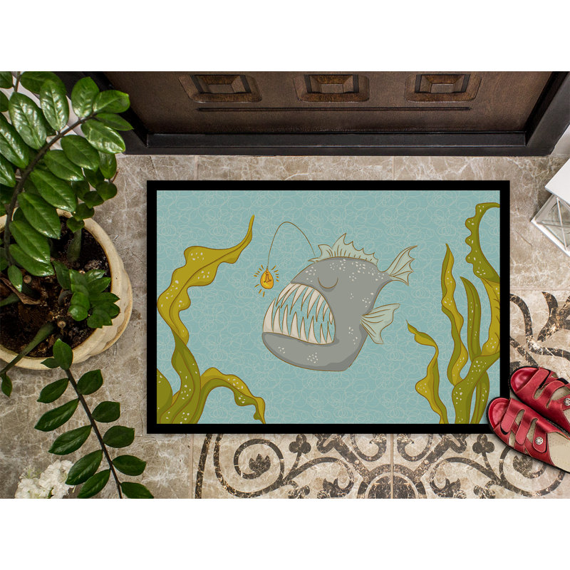 Tapis de porte d’extérieur anti-dérapant pour poissons grenouilles, Rectangle 1 pi 6 po x 2 pi 3 po