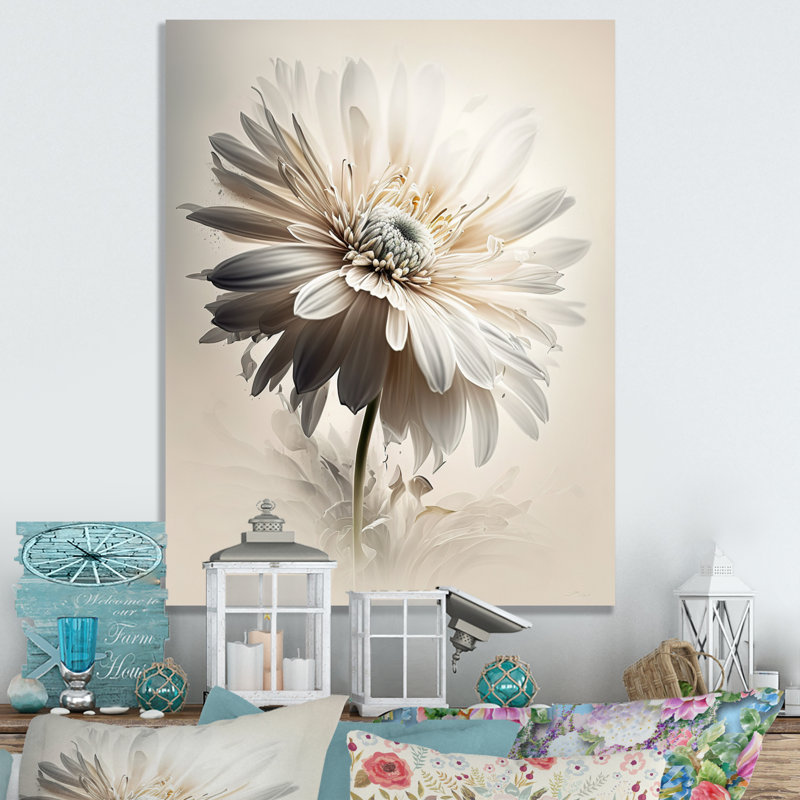 - Décoration murale marguerite florale en métal, H 20 po x l 12 po