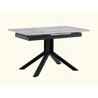 Table de salle à manger extensible gain de place, plateau en MDF, pieds en acier, style moderne pour la cuisine et le bureau