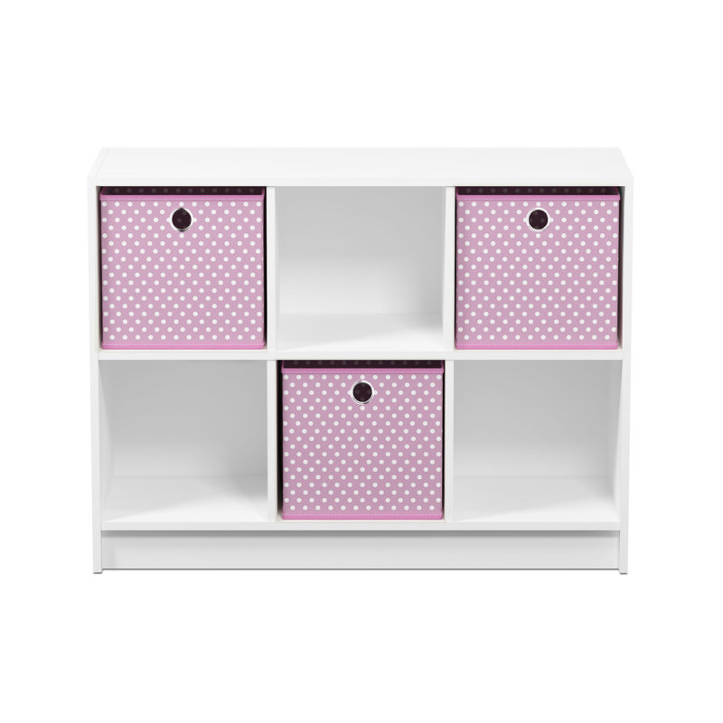 Storage Bookcase, White/Light Pink