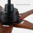 52 Inch Rustic Ceiling Fan with Remote Control,Quiet Dc Reversible Motor with 3 Blades Dark Brown Solid Wood,6 Speeds Low Noise for Living Room,Dining Room,Bedroom.(No Light)