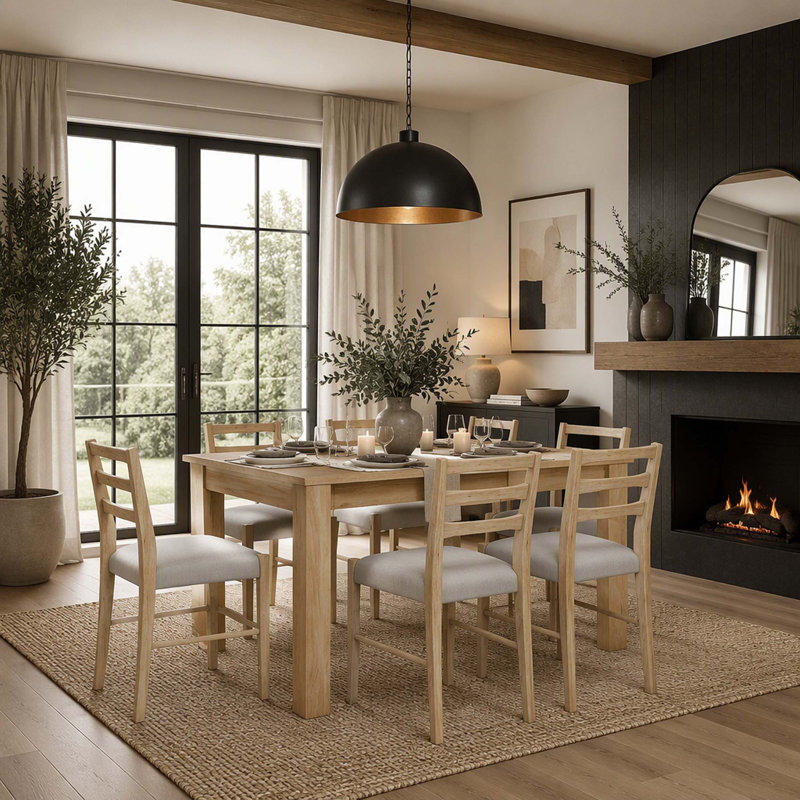 Solid Wood Top Dining Set