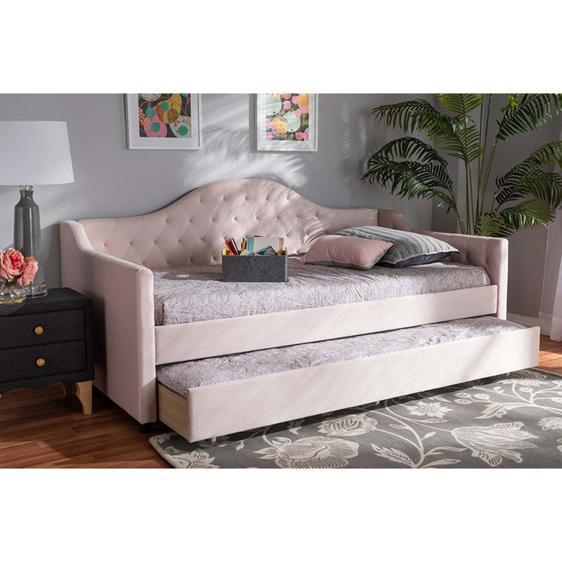 Freya Upholstered Daybed, Twin, Light Pink