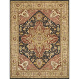 Wool Oriental Area Rug in Black/Brown/Gray