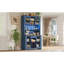 70,9 po Armoire de rangement 70 po pour garde-manger rustique, huche de cuisine avec prises à DEL Armoire pour garde-manger avec portes et tablettes, bleu marine