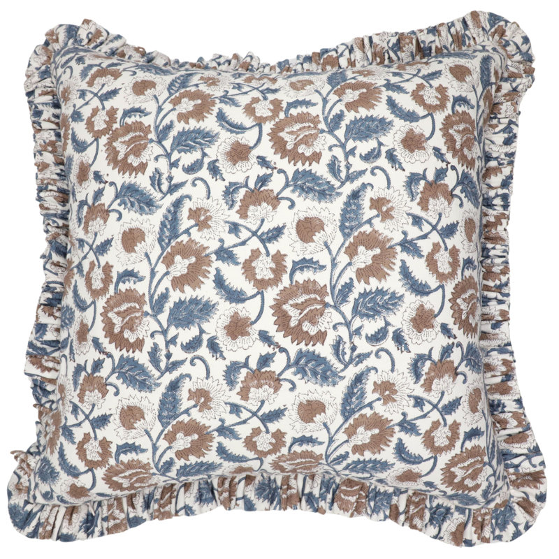 Housse de coussin en coton Floral, Carré, H 22 po x l 22 po
