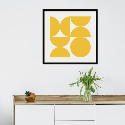 Bold Vintage Geometric Sunshine Yellow by The Creative Bunch Studio Framed Art Print
