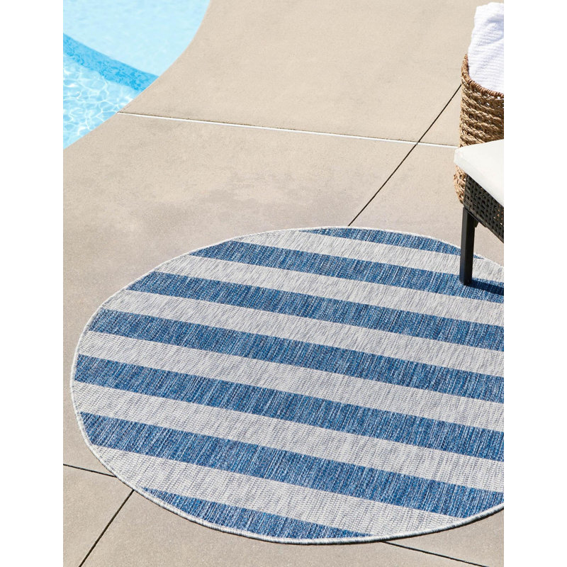 Tapis d'extérieur scintillant couleur azur, Rond 10 pi 8 po