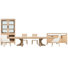 Extendable Trestle Dining Table With 2 Side Chairs 2 Arm Chairs Open Buffet And Curio