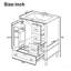 Meuble-lavabo gris de 24 po avec lavabo intégré en céramique, tiroirs à fermeture en douceur et tablette à double couche fixée à la porte-485647622