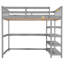 Lit mezzanine double avec tablettes de rangement et bureau sous le lit-1735618703