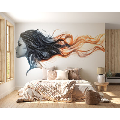 Adhésif décoratif pour salon de beauté, coiffeuse, art mural, visage de femme, décor de studio de beauté moderne 551MV