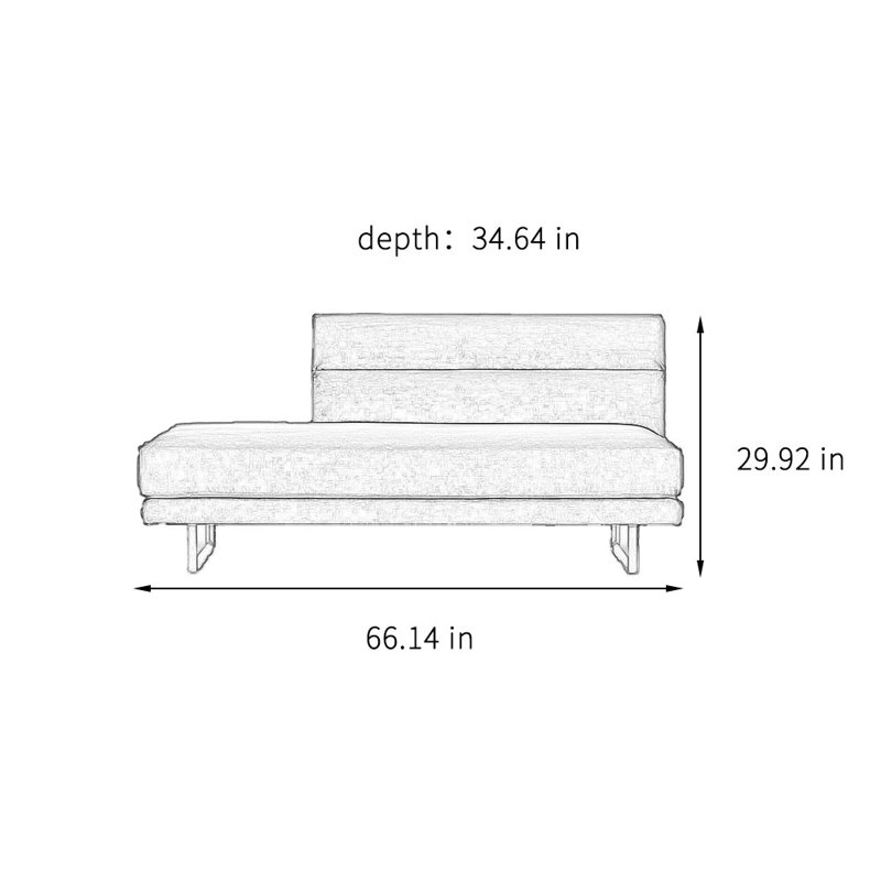 Chaise longue Flannelette, Face à la droite